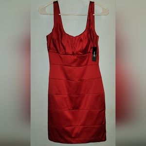 Bisou Bisou Holiday little Red dress Size 6 zipper fitted sleeveless